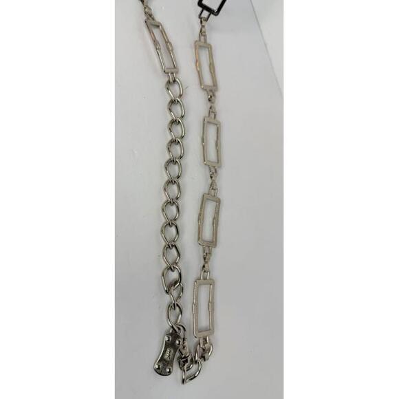 Michael Kors Adjustable Rectangle Silver-tone Metal Chain Belt - Picture 4 of 12